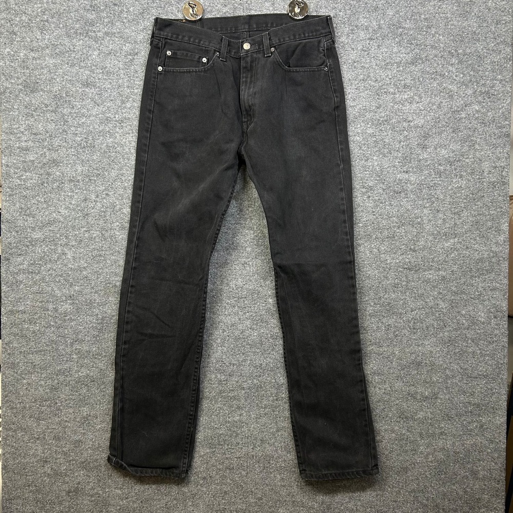 Levi's 505 Jeans Men's Black Denim Pockets Classic Straight Zip Fly - 34X34